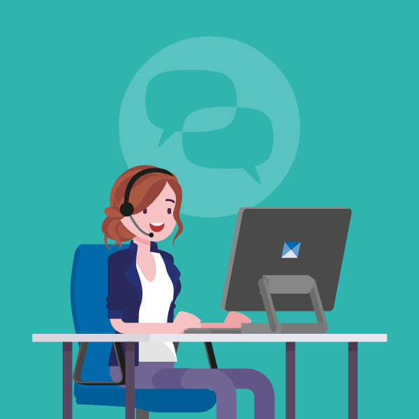 Ask us a question - lady at desk